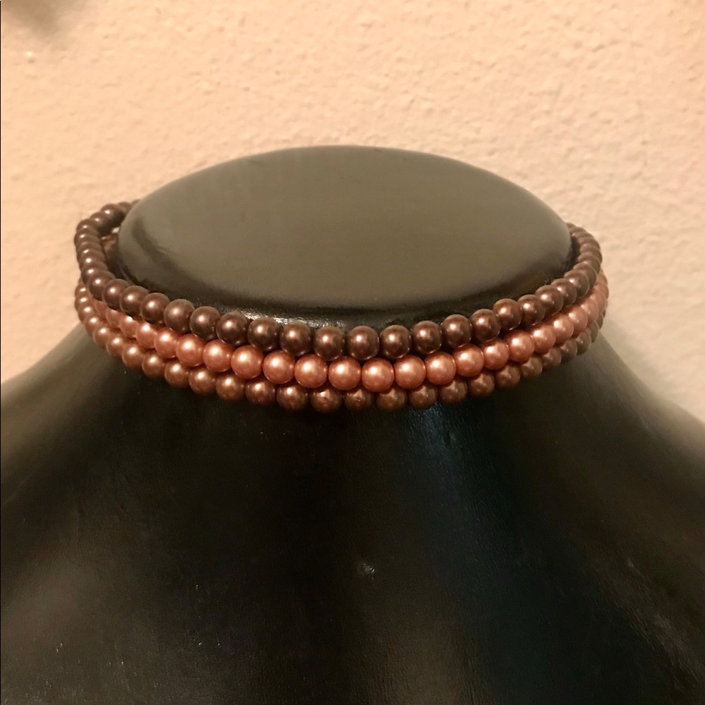 Vintage Faux Pearl 3 Strand Choker Necklace in EUC